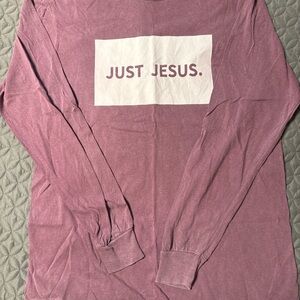🌸 JUST JESUS Long Sleeve Tee – Comfort Colors – Size M 🌸